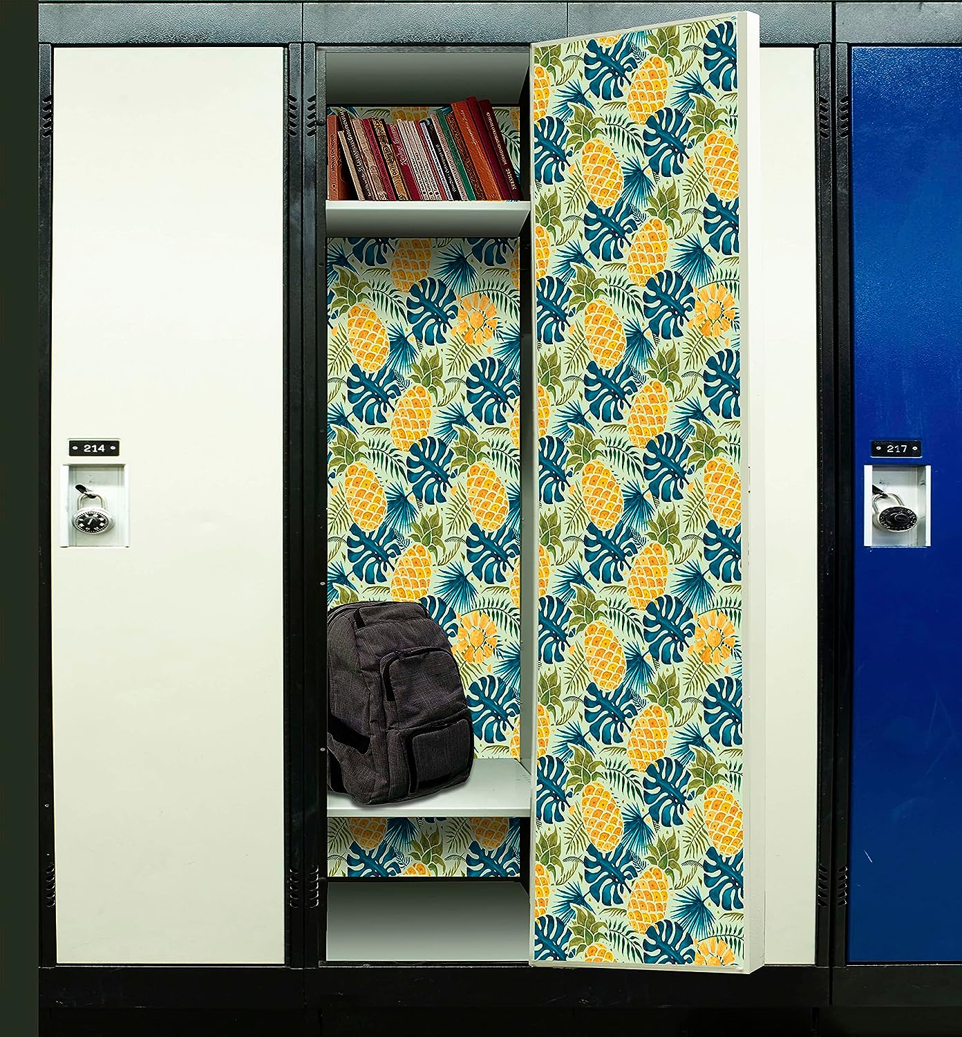 PELICAN INDUSTRIAL Magnetic Locker Wallpaper (Full Sheet Magnetic) - Trimmable, Easy Install, Remove & Reuse - (Tropical Leaves) - Pack of 3 Sheets (vb041)