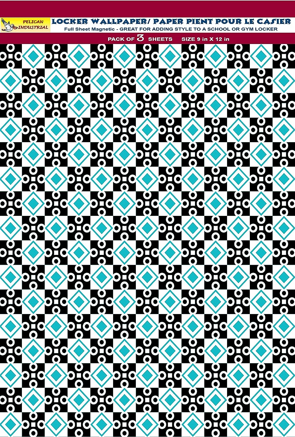 PELICAN INDUSTRIAL Magnetic Locker Wallpaper (Full Sheet Magnetic) - Geometric - Pack of 3 Sheets - v12