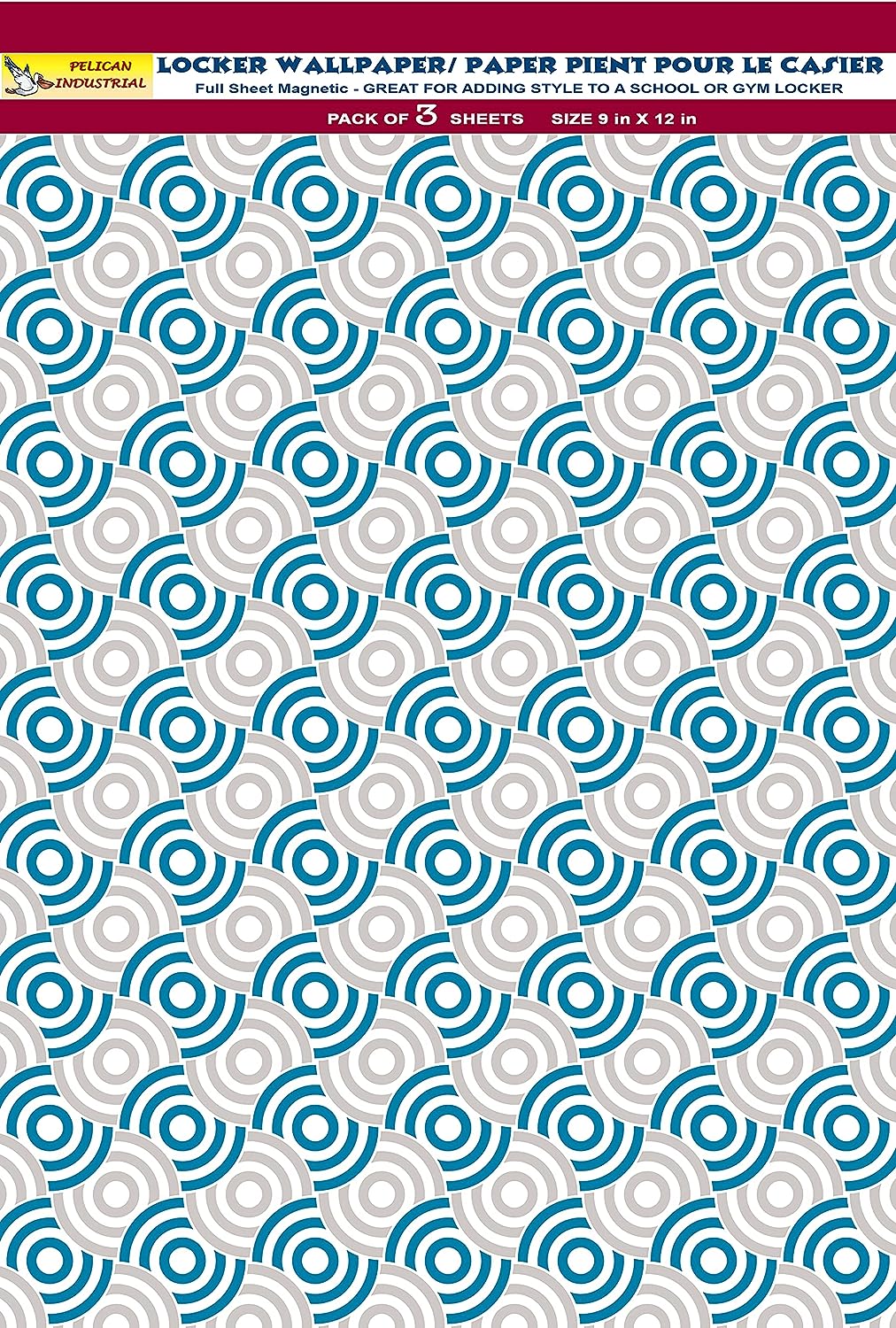 PELICAN INDUSTRIAL Magnetic School Locker Wallpaper (Full Sheet Magnetic) - Geometric - Pack of 3 Sheets - vr08