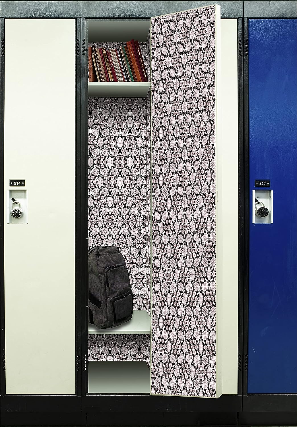 PELICAN INDUSTRIAL Deluxe School Locker Magnetic Wallpaper (Full Sheet Magnetic) - Full Cover Standard Half Lockers Pack of 12 Sheets - (Geometric vr57)
