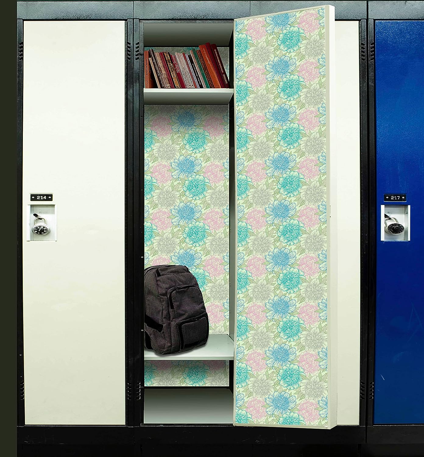PELICAN INDUSTRIAL Magnetic Locker Wallpaper (Full Sheet Magnetic) - Trimmable, Easy Install, Remove & Reuse - Pack of 3 Sheets - Flowers vb016