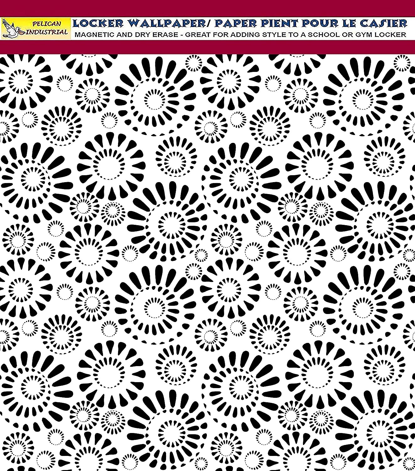 Deluxe School Locker Magnetic Wallpaper (Full sheet Magnetic) - Full Cover Standard Half Lockers - Trimmable, Easy Install, Remove & Reuse - Pack of 12 Sheets - Black and White vr67)