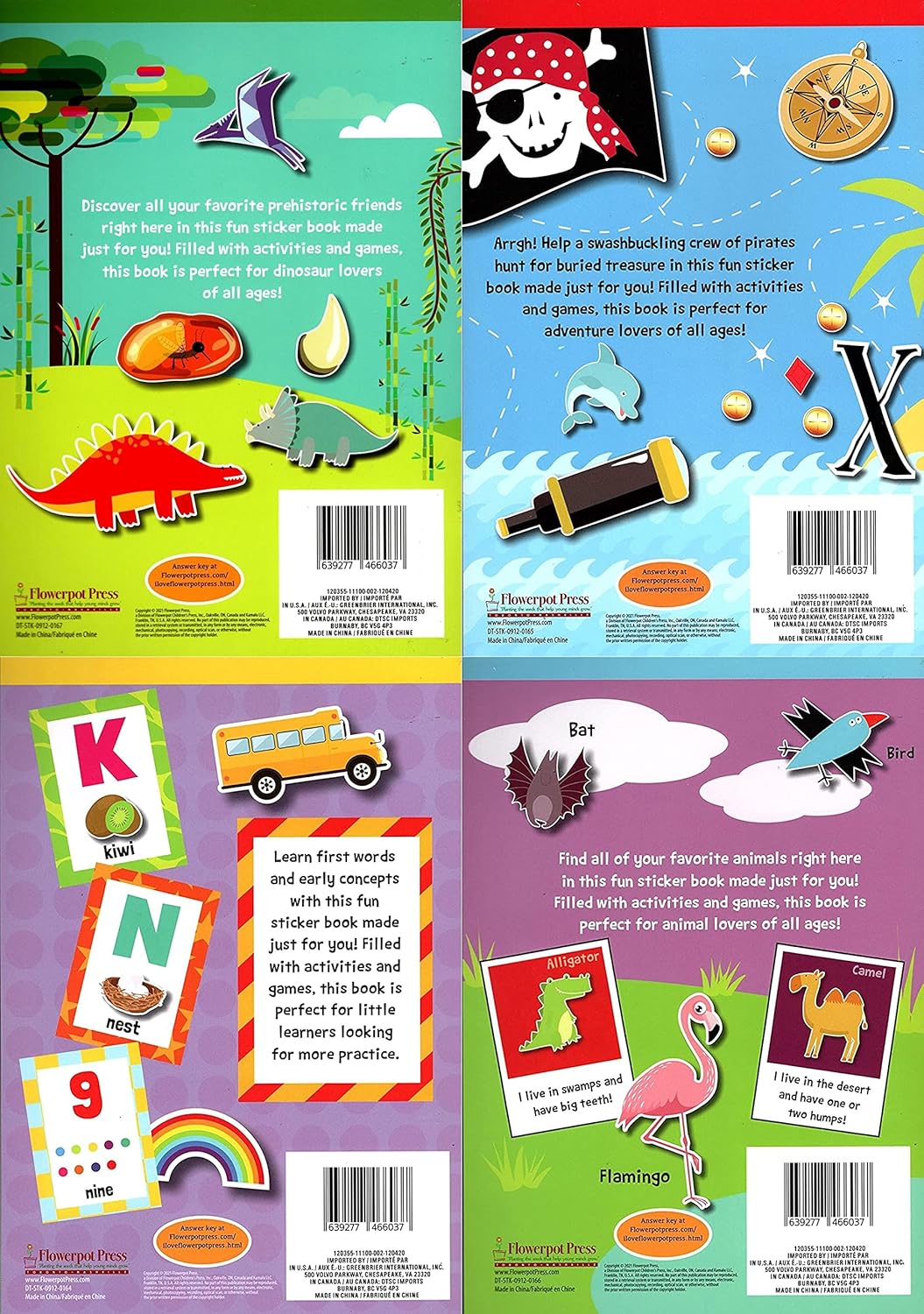Stick-to Learning - First Words, Animals, Treasure Hunt, Dinosaurs - Sticker Book