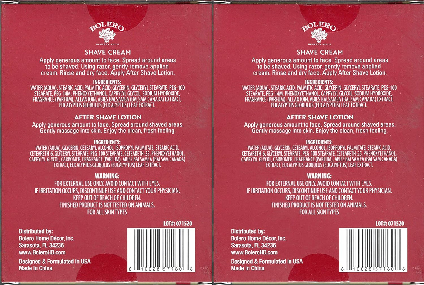 Cedar Wood + Eucalyptus Men's Shave and After Shave Lotion Cream 2 Pack Set Moisturize 2 x 1fl oz (30ml) (Set of 2 Pack)