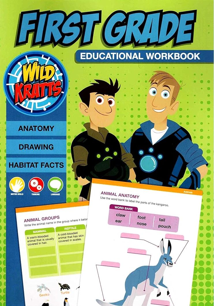 Wild Kratts - First Grades Anatomy, Drawing, Habitat Facts - Education Workbook