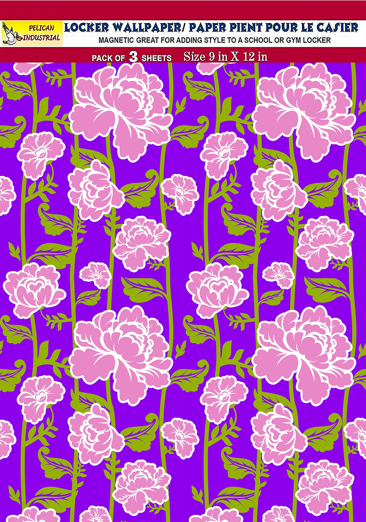 Magnetic Locker Wallpaper - Pack of 3 Sheets - (Flowers) (vg 016)