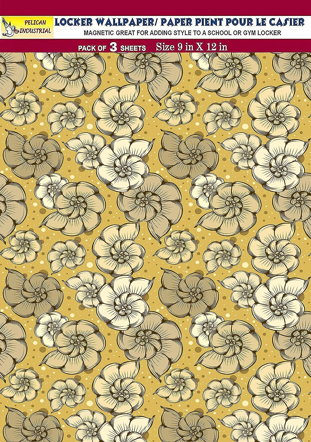 PELICAN INDUSTRIAL Magnetic Locker Wallpaper - Remove & Reuse Decorative Vinyl (Full Sheet Magnetic) - Made in USA - Fade, Tear and Water Resistant - Pack of 3 Sheets (vb058)