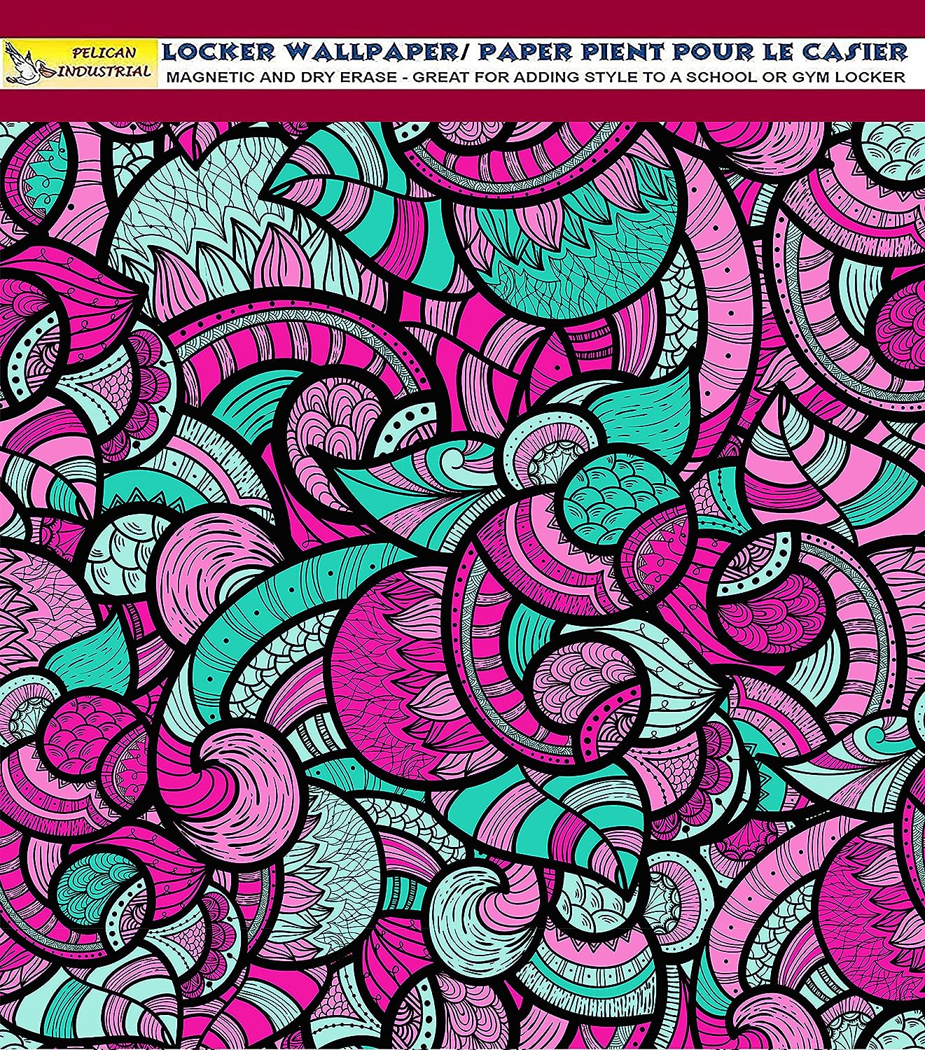 Deluxe School Locker Magnetic Wallpaper (Full sheet Magnetic) - Full Cover Standard Half Lockers - Trimmable, Easy Install, Remove & Reuse - Pack of 12 Sheets - (Bright Floral vr42)