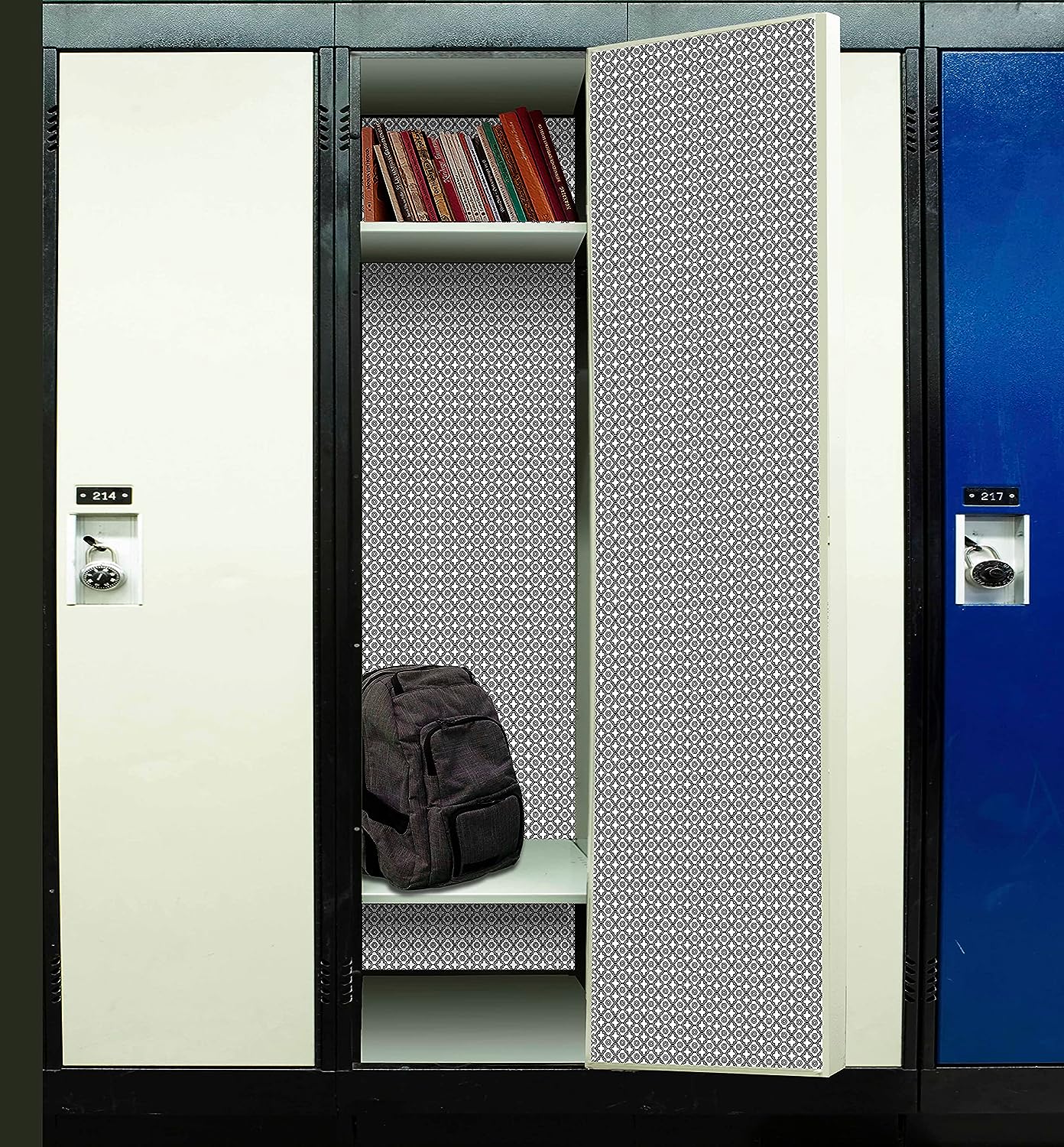 PELICAN INDUSTRIAL Magnetic Locker Wallpaper (Full Sheet Magnetic) - Trimmable, Easy Install, Remove & Reuse - Pack of 3 Sheets - Black and White vb027