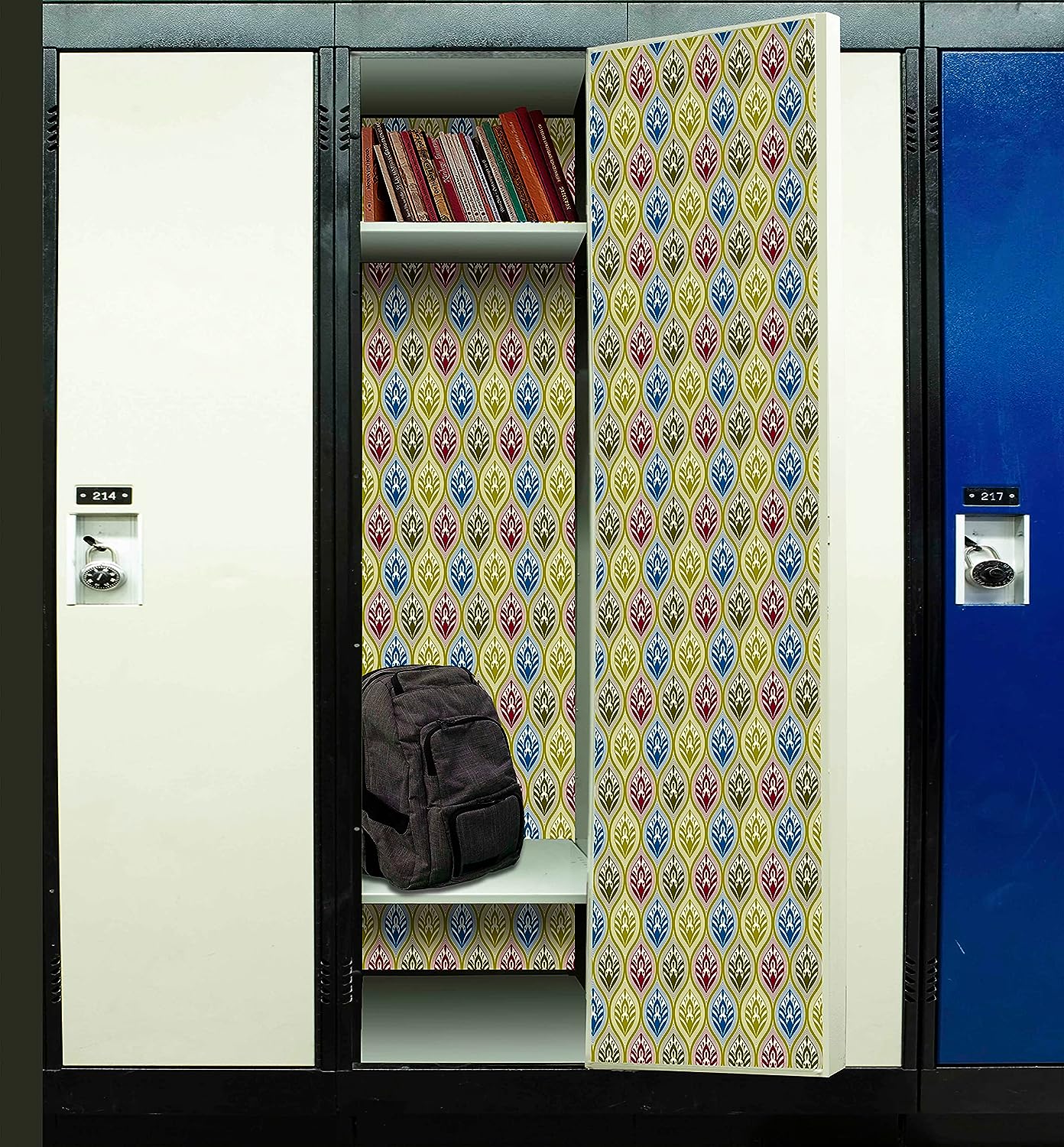 PELICAN INDUSTRIAL Magnetic Locker Wallpaper (Full Sheet Magnetic) - Trimmable, Easy Install, Remove & Reuse - Pack of 3 Sheets - Geometric Pattern (vb039)