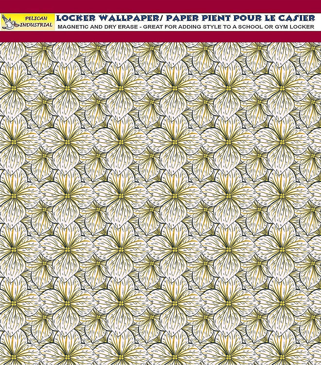 PELICAN INDUSTRIAL Deluxe School Locker Magnetic Wallpaper (Full Sheet Magnetic) - Full Cover Standard Half Lockers Pack of 12 Sheets - (Flowers vr46)