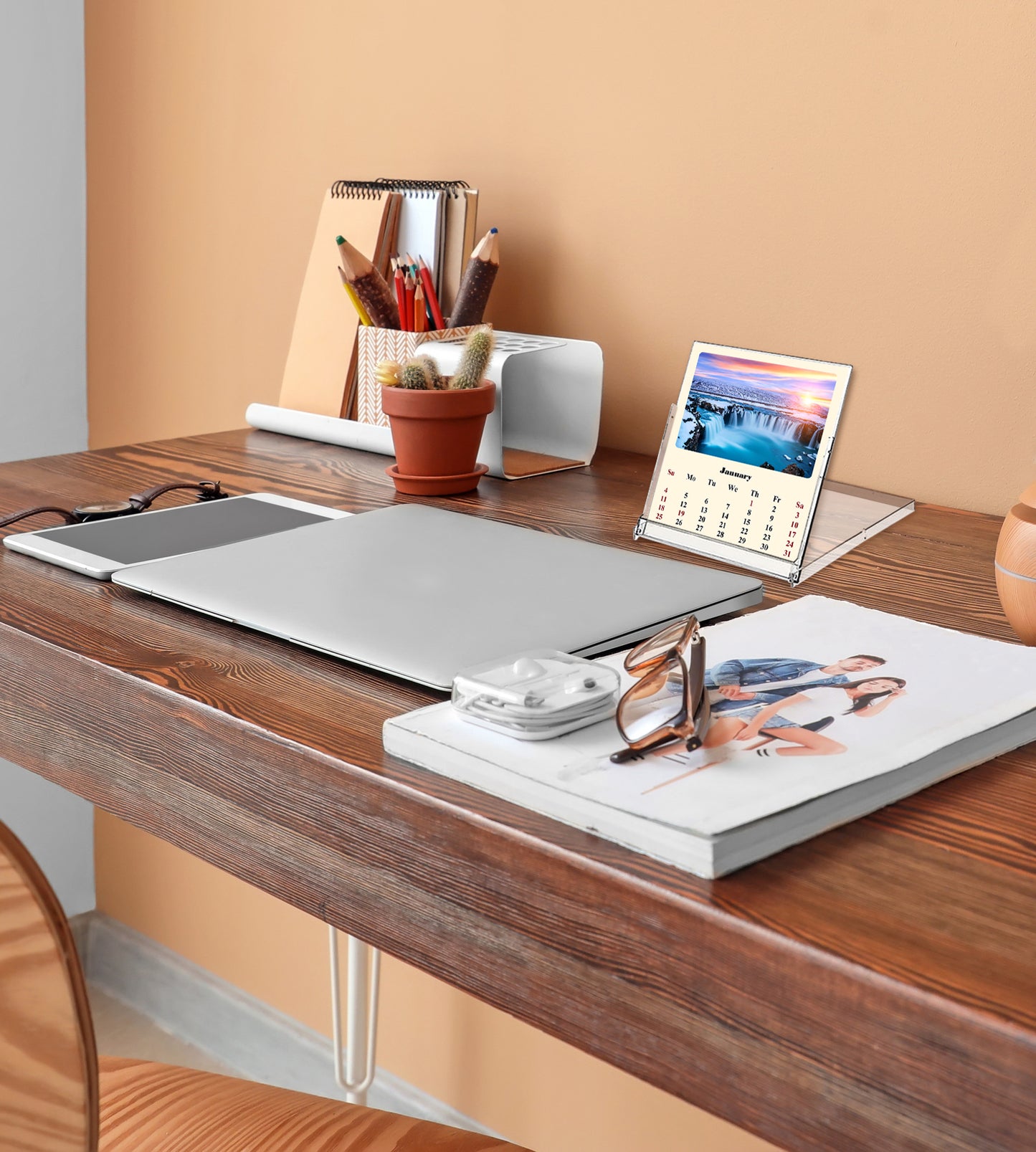2027 CD-Style Desk Calendar 12 Months Calendar (Sunset&Sunrise)