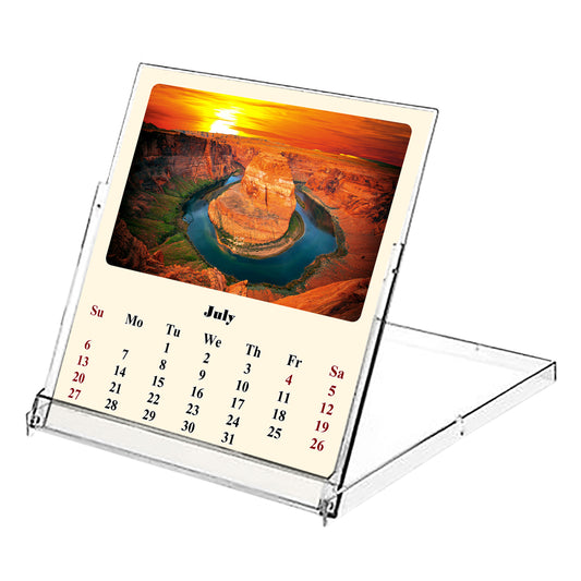2025-2026 CD-Style Desk Calendar 18 Months Calendar (Sunset&Sunrise)