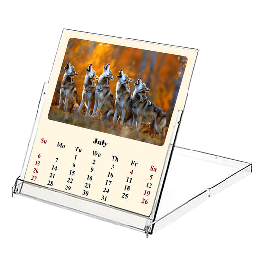 2025-2026 CD-Style Desk Calendar 18 Months Calendar (Wolves)