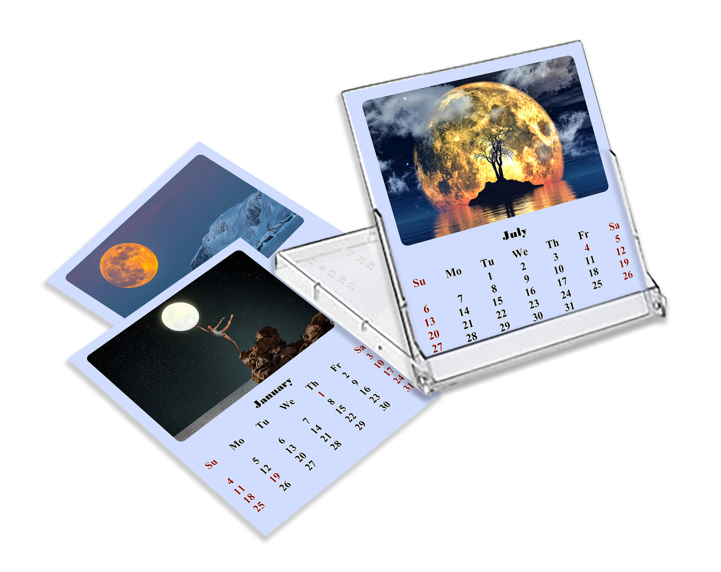 2025-2026 CD-Style Desk Calendar 18 Months Calendar (Lunar)
