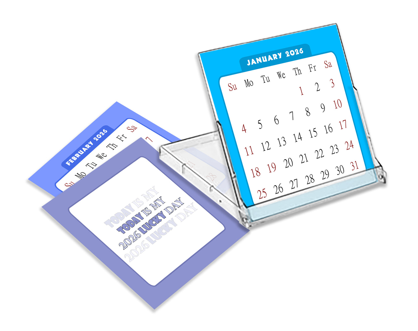 2026 CD-Style Desk Calendar 12 Months Calendar / Planner / Desk Calendar With CD Case Stand, Office Decor, Christmas Gifts (Edition #07)