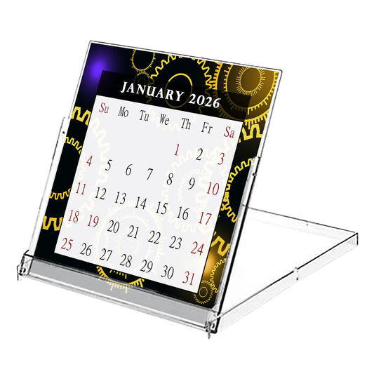 2026 CD-Style Desk Calendar 12 Months Calendar / Planner / Desk Calendar With CD Case Stand, Office Decor, Christmas Gifts (Edition #09)