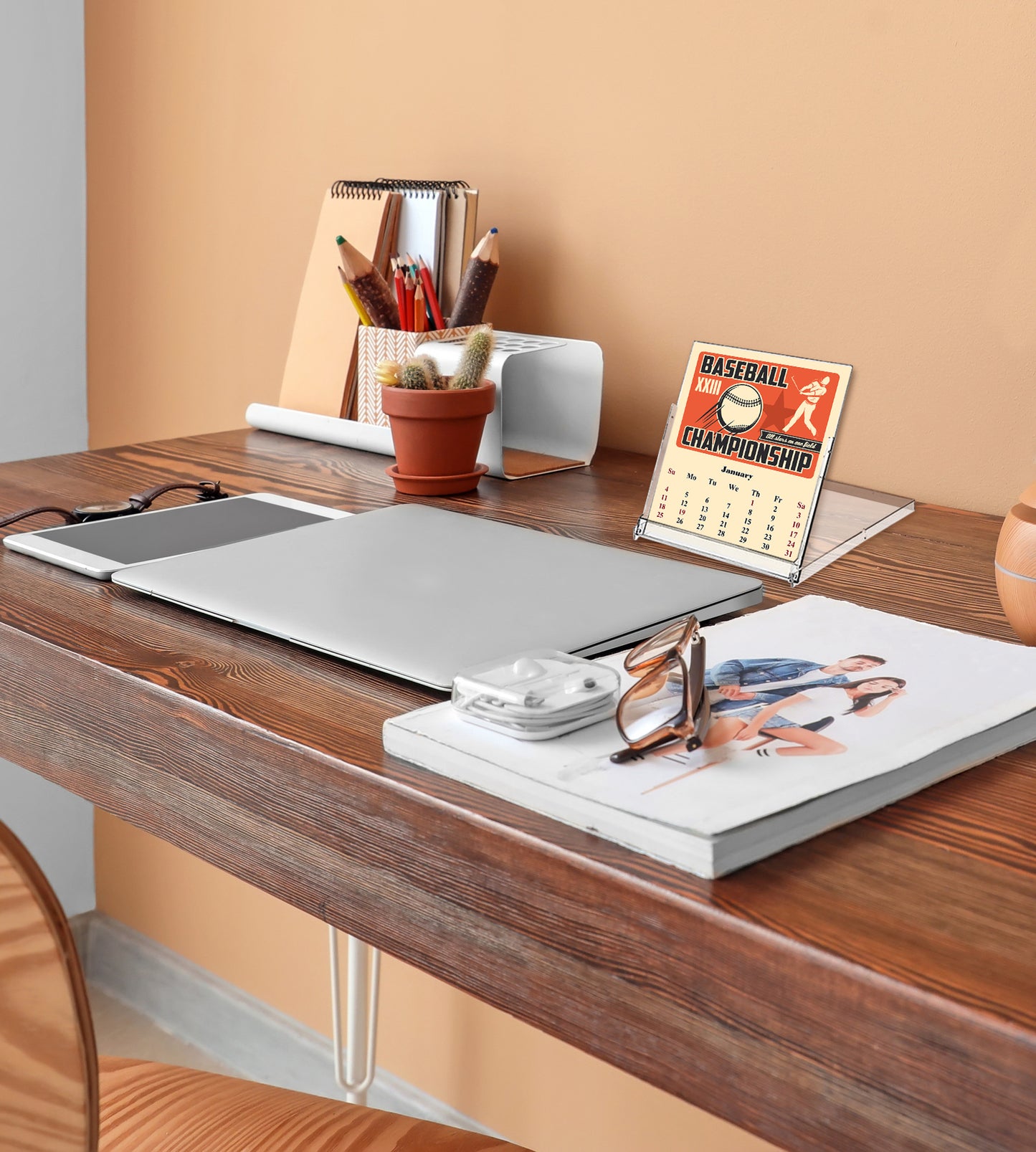2027 CD-Style Desk Calendar 12 Months Calendar (Baseball)