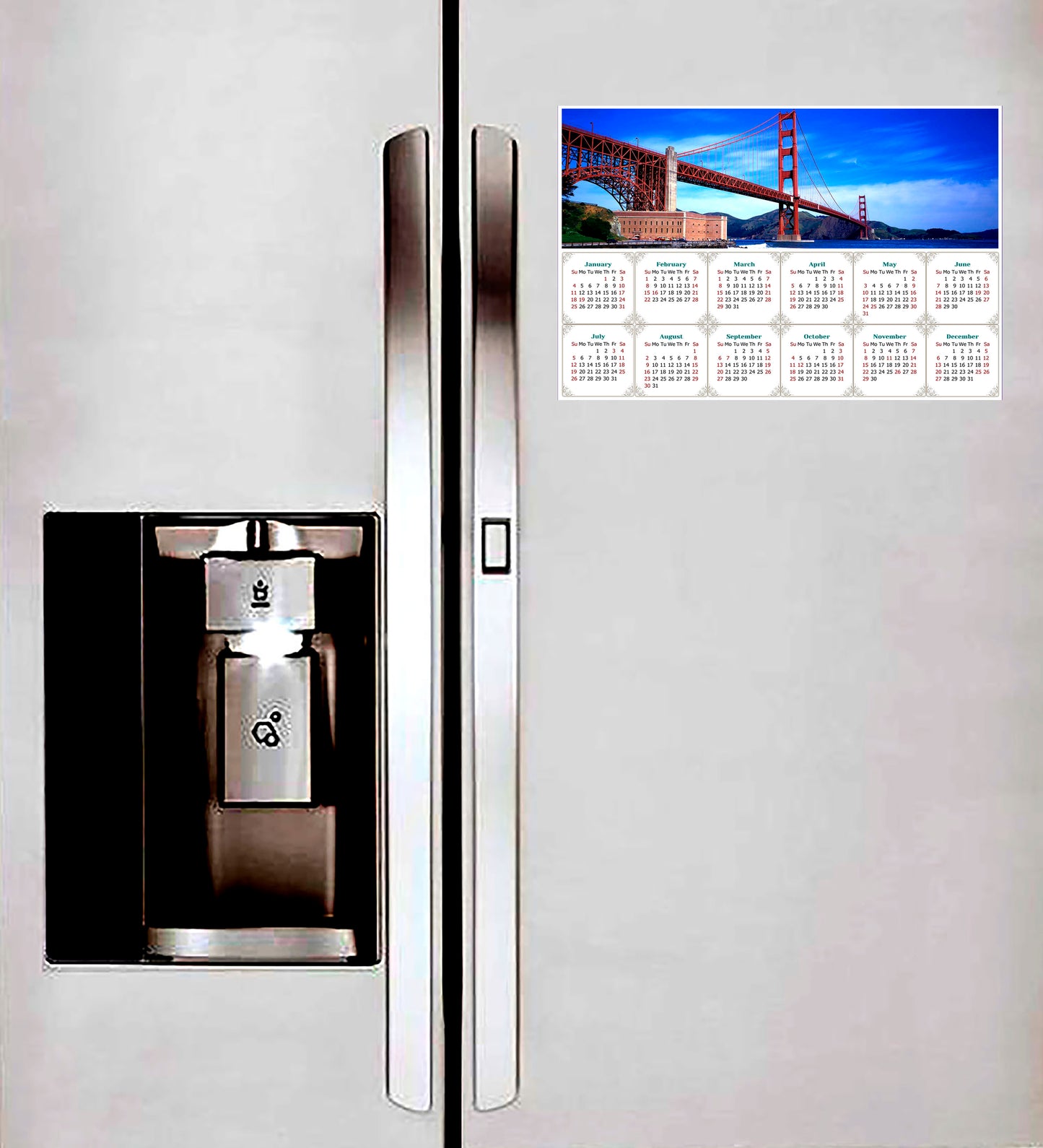 2026 Magnetic Calendar - Calendar Magnets - Today is my Lucky Day (Golden Gate Bridge)