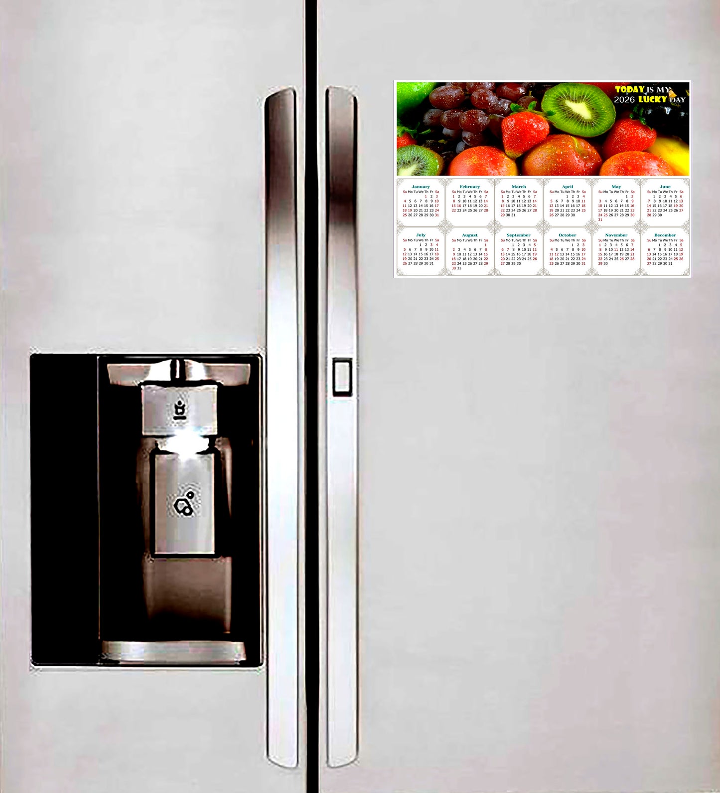2026 Peel & Stick Calendar - Today is my Lucky Day - Removable, Repositionable - 040 (9"x 6")