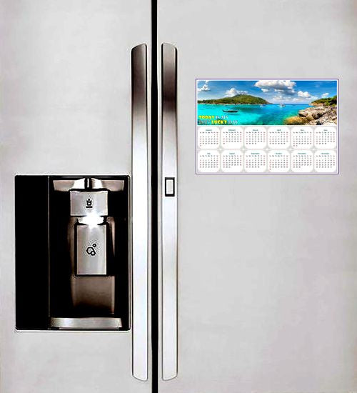 2027 Peel & Stick Calendar - Today is my Lucky Day - Removable - Racha (Raya) resort (9"x 6")