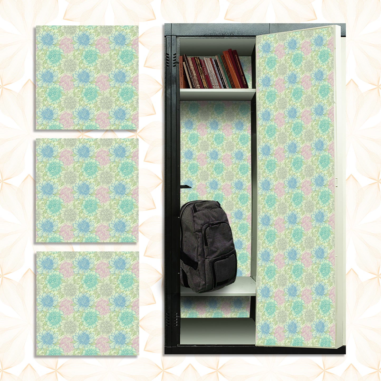 Deluxe School Locker Magnetic Wallpaper Full Cover Standard Half Lockers Pack of 12 Sheets - (vb16)