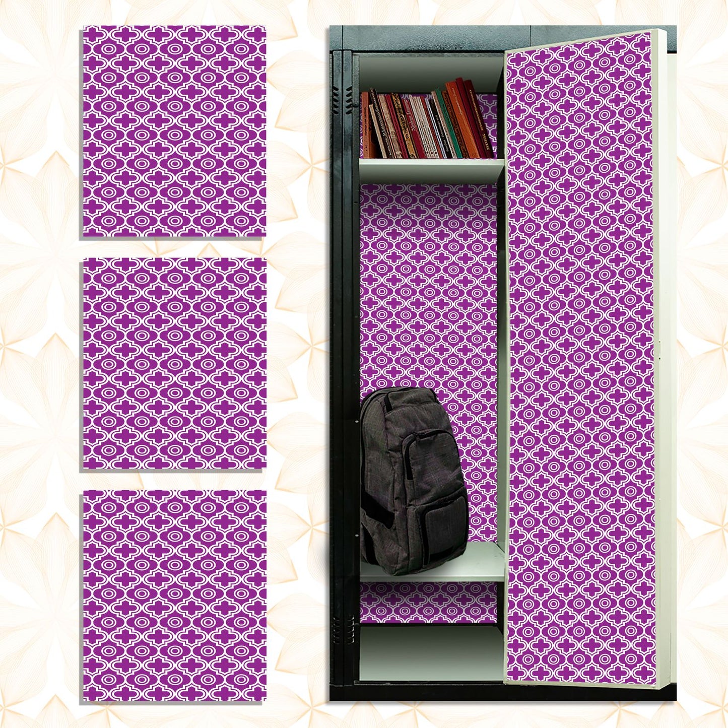 Magnetic Locker Wallpaper - Pack of 3 Sheets - (Geometric) (vg 014)