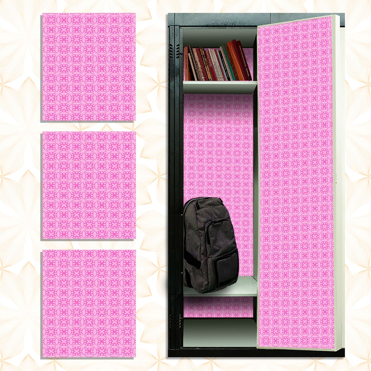Magnetic Locker Wallpaper - Pack of 3 Sheets - (Geometric) (vg 017)