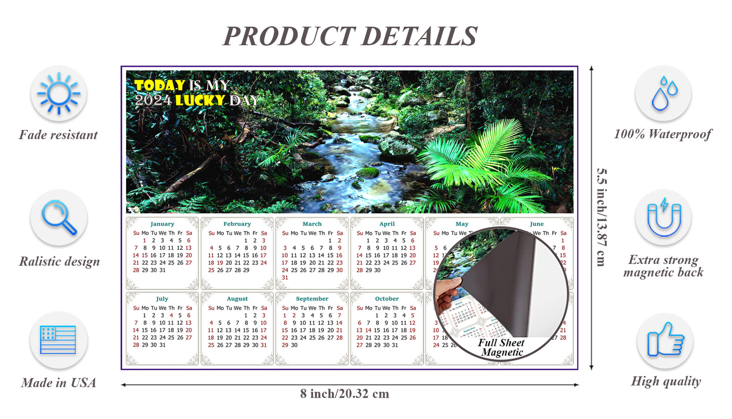 2024 Magnetic Calendar - Calendar Magnets - Today is My Lucky Day (Daintree National Park)