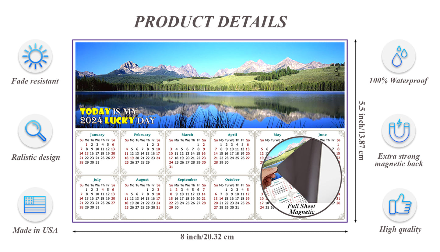 2024 Magnetic Calendar - Calendar Magnets - Today is My Lucky Day - Edition #15