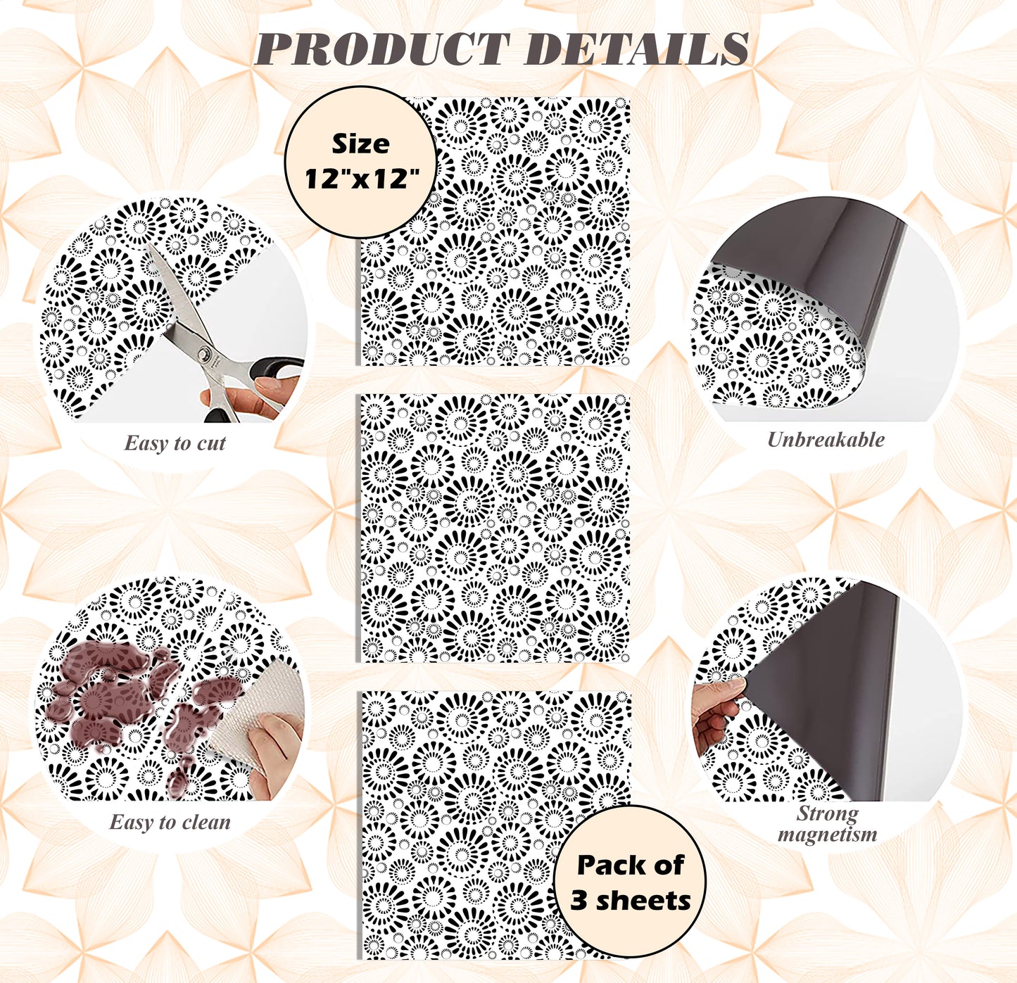 Deluxe School Locker Magnetic Wallpaper (Full sheet Magnetic) - Full Cover Standard Half Lockers - Trimmable, Easy Install, Remove & Reuse - Pack of 12 Sheets - Black and White vr67)