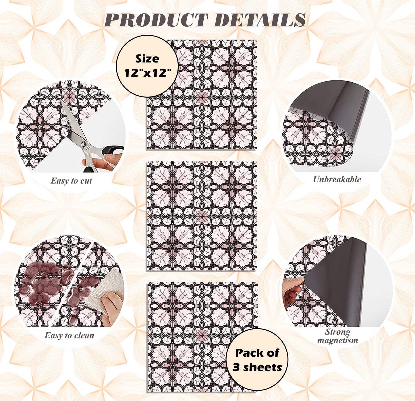 PELICAN INDUSTRIAL Deluxe School Locker Magnetic Wallpaper (Full Sheet Magnetic) - Full Cover Standard Half Lockers Pack of 12 Sheets - (Geometric vr54)