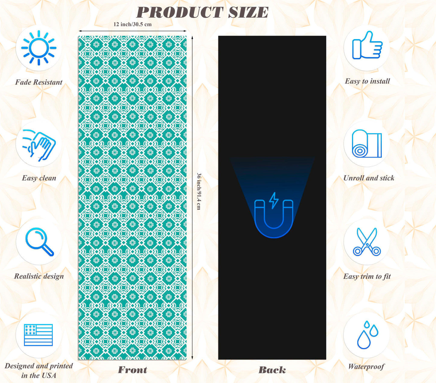 Magnetic Locker Wallpaper - Pack of 2 Rolls - (Geometric) (vg 009)