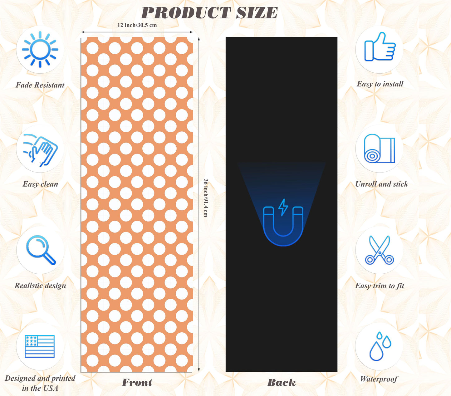 Magnetic Locker Wallpaper - Pack of 2 Rolls Polka Dot (vg 005)