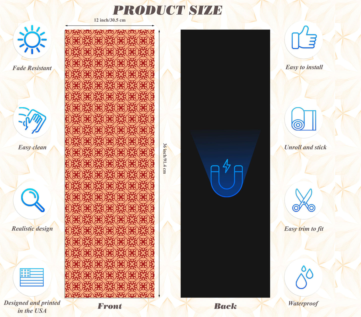 Magnetic Locker Wallpaper - Pack of 2 Rolls - (Geometric) (vg 018)