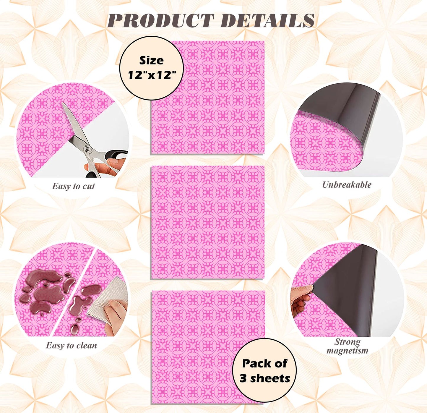 Deluxe School Locker Magnetic Wallpaper - Pack of 3 Sheets - Geometric (vg 017)