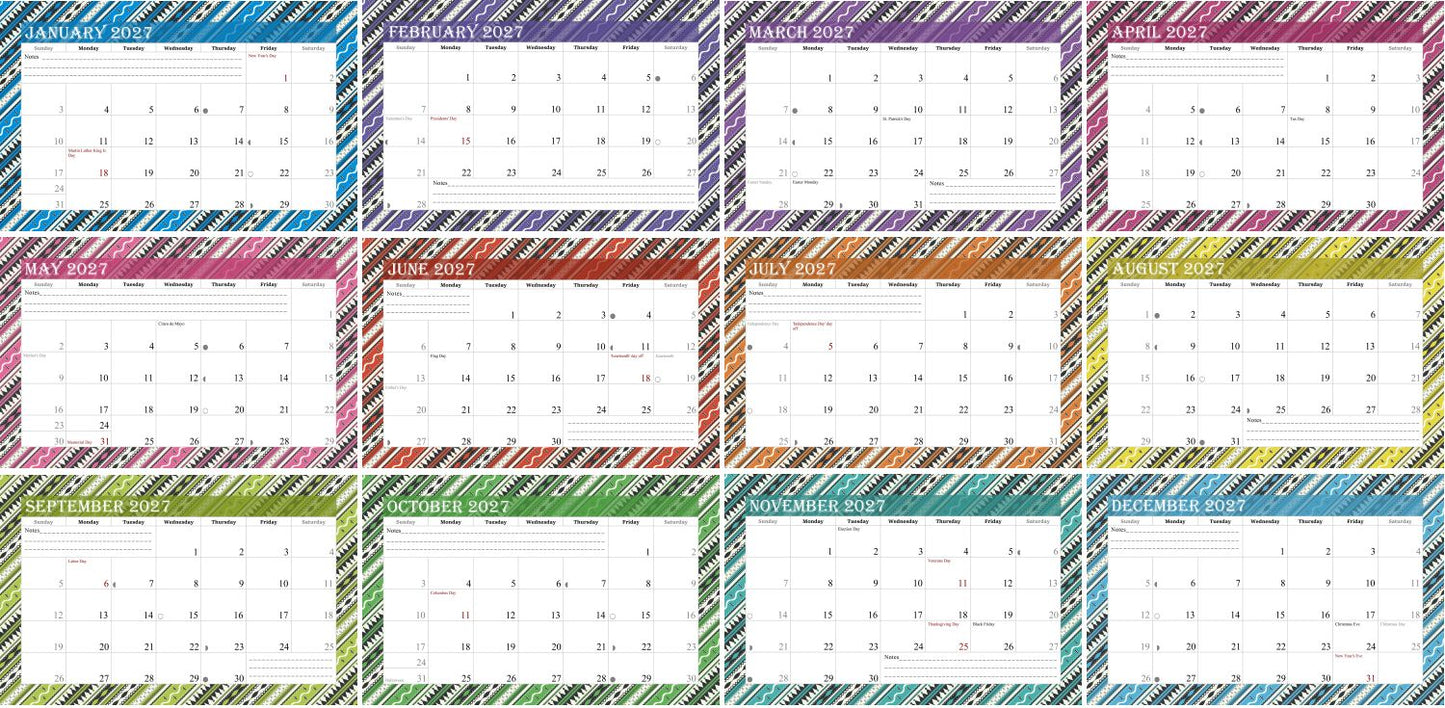 Personalized Custom 12 Months Calendar 2027 Collecting Memories Wall/Desktop/Planner Spiral-bound Mini 8.5x11 Inch (Add Your Own Photos) - Customized For Home, Office, Party, Birthday, Christmas Gift - Made in USA (Edition #17)