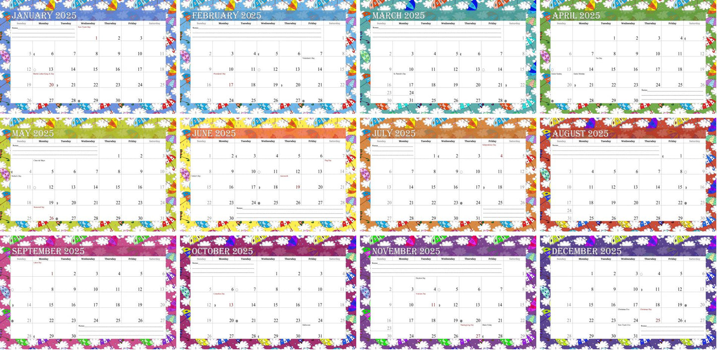 2025-2026 18 Months Standing Flip Desk Calendar Desktop Planner 014