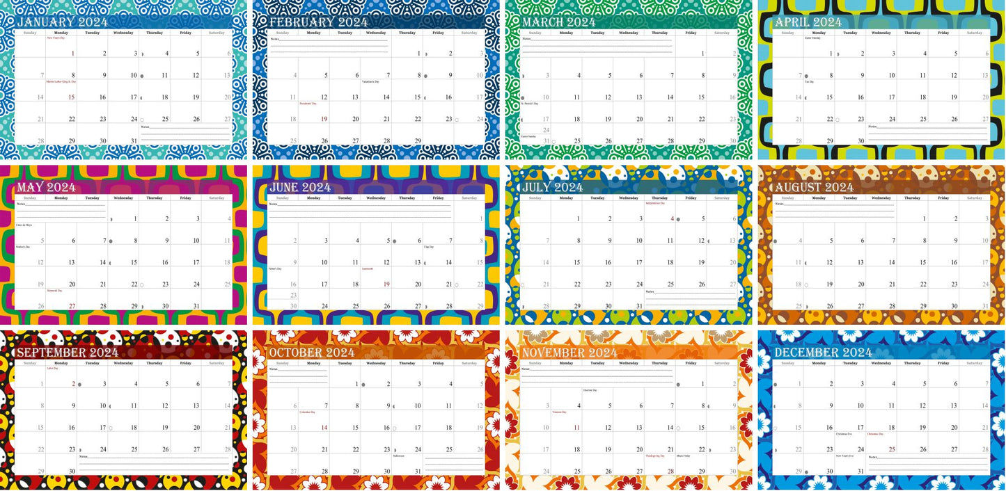 2024 Photo Frame Wall Spiral-bound Calendar (Add Your Own Photos) - 12 Months Desktop/Wall Calendar/Planner - (Edition #15)