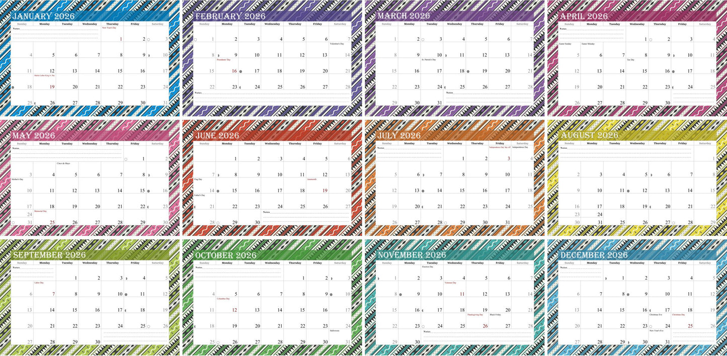 2026 Photo Frame Wall Spiral-bound Calendar (Add Your Own Photos) - 12 Months Desktop/Wall Calendar/Planner - (Edition #17)