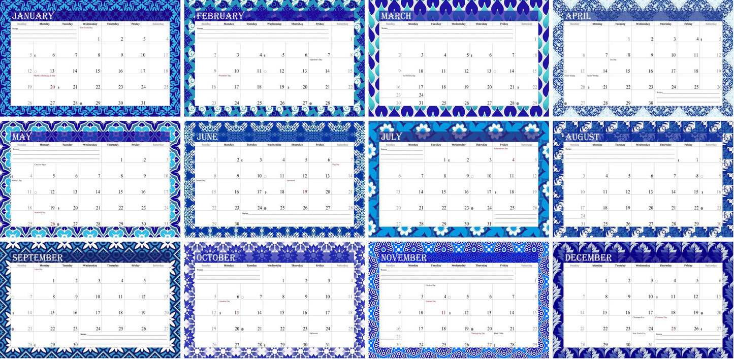 2026 Photo Frame Wall Spiral-bound Calendar (Add Your Own Photos) - 12 Months Desktop/Wall Calendar/Planner - (Edition #07)