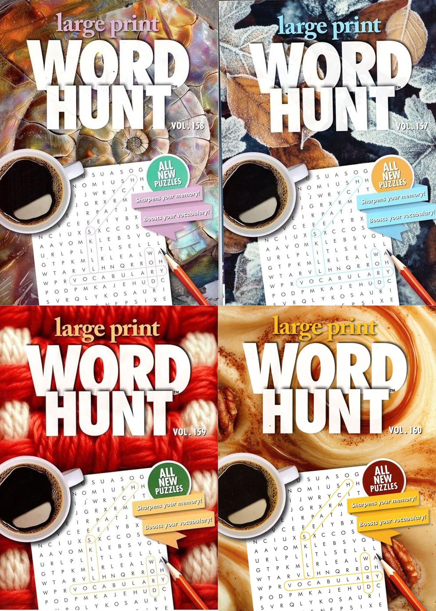 Large Print Word Hunt - All New Puzzles - Vol.157,158,159,160