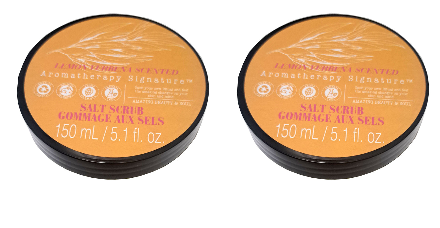 Lemon Verbena Scented - Aromatherapy Signature - Salt Scrub Gommage AUX Sels 5.1fl (Set of 2)
