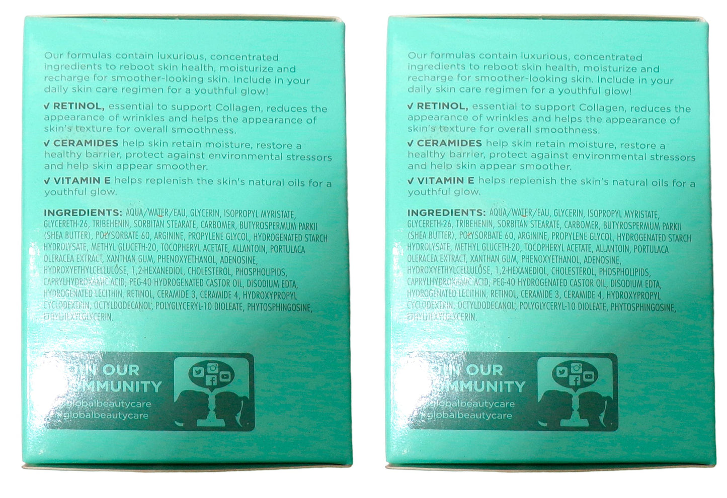 Global Beauty Care Neck & chest Cream Retinol Ceramides Vitamin E. 1.7 oz Set