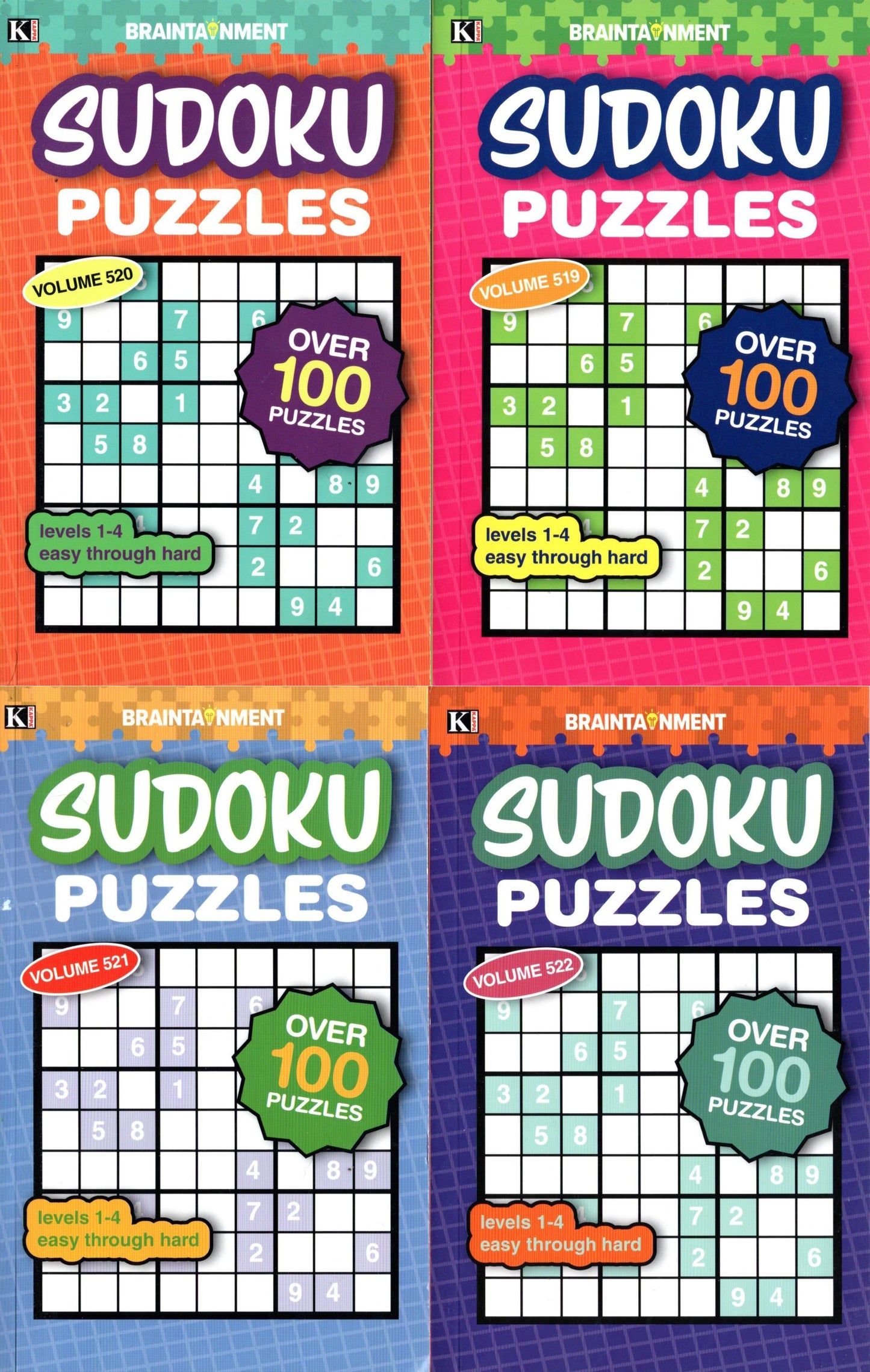 Pocket Size Sudoku Puzzles - All New Puzzles - Vol. 519 - 522