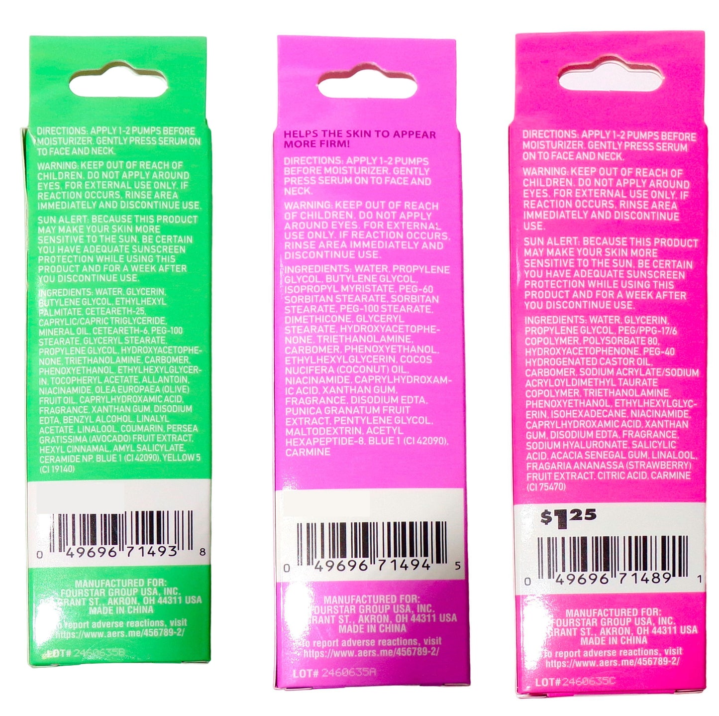 B-pure Glow Up Avacado, Strawberry, Pomegranate Serum Collection (Set of 3)