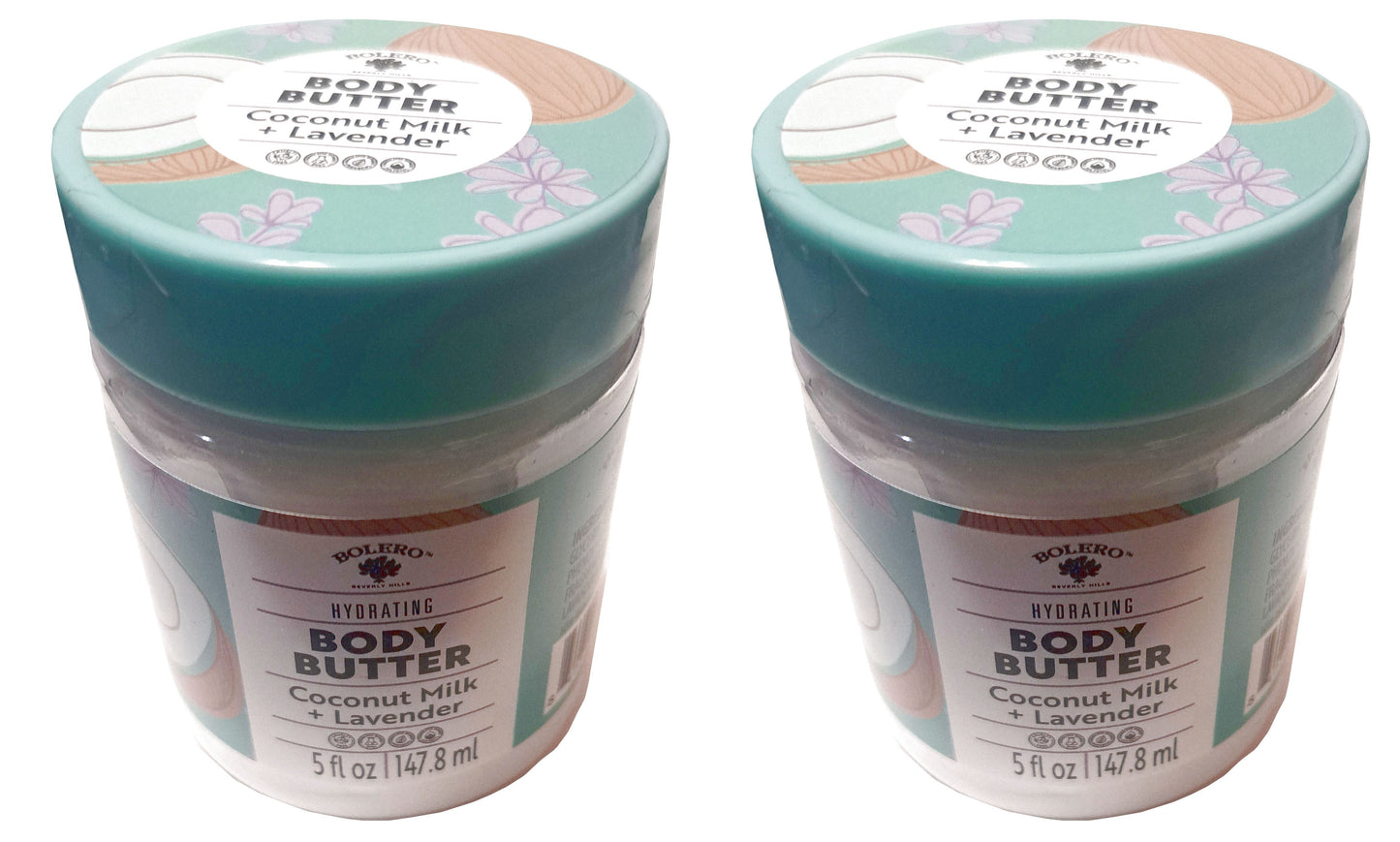 Hydrating Body Butter - Coconut Milk & Lavender 5fl oz./147.8ml (Set of 2 Pack)