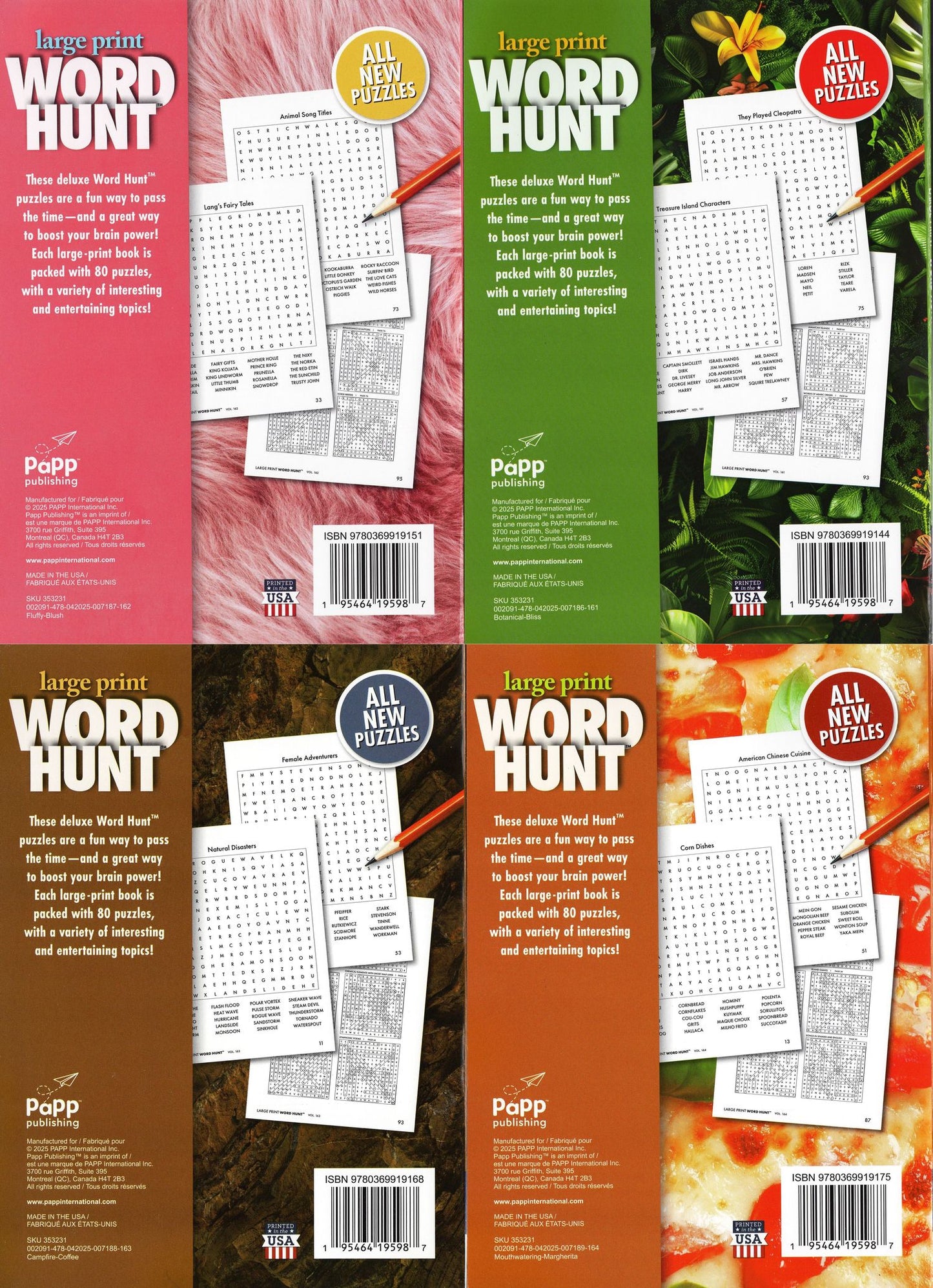Large Print Word Hunt - All New Puzzles - Vol.161,162,163,164