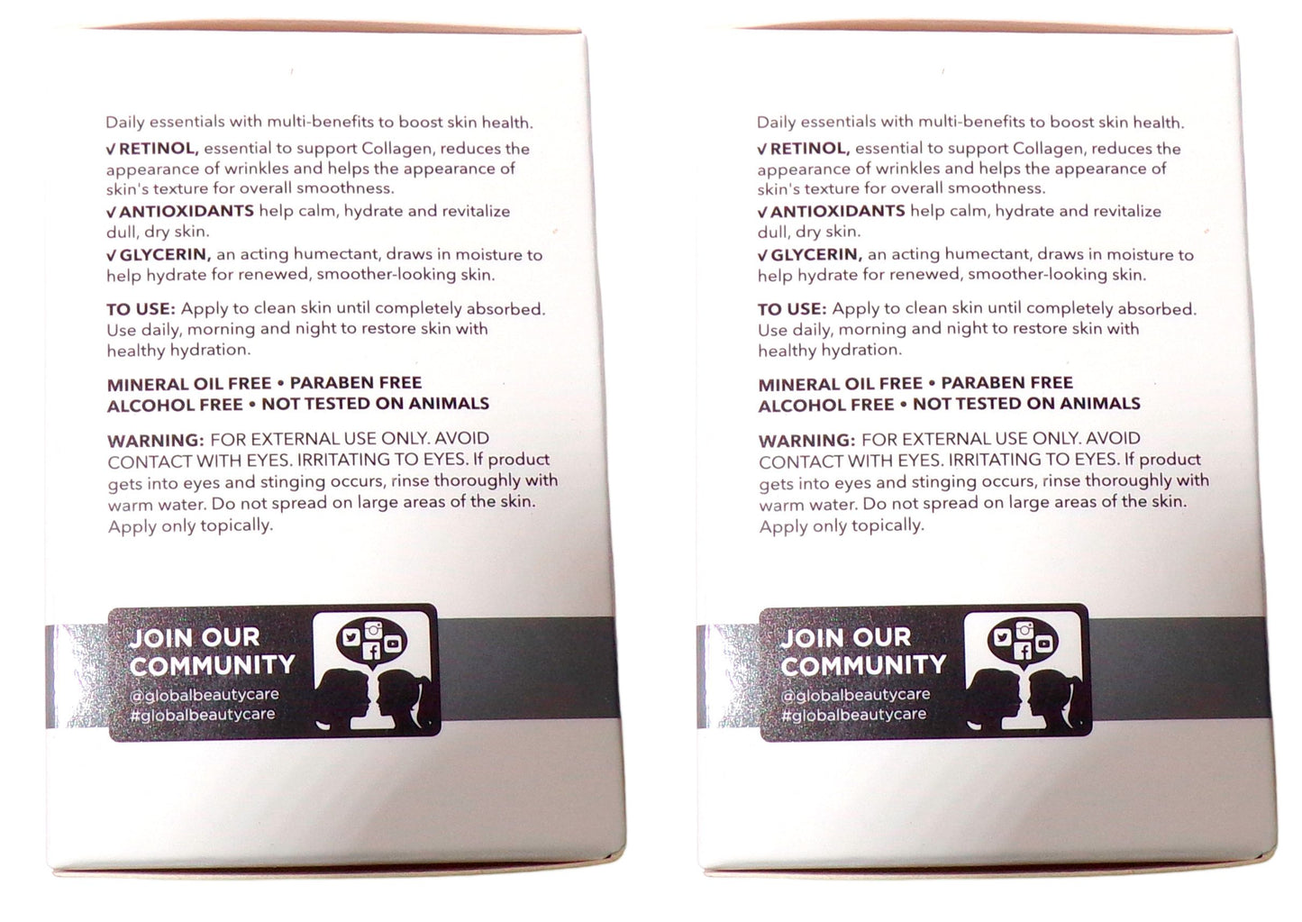 Global Beauty Care Power Moisturizer - Retinol 1.7 oz (Set of 2)