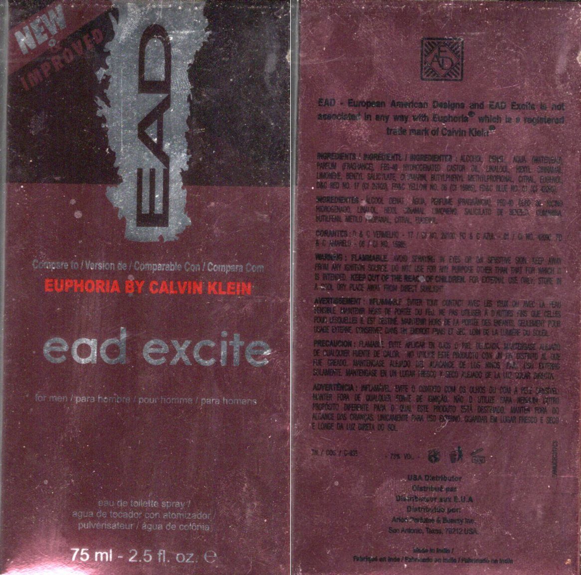 EAD Excite Cologne for Men 2.5 oz
